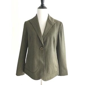 Lafayette 148 | One Button Pantsuit Size 4 Green Wool Blend Two Piece Suit